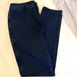 BYLT Mens Jeans Dark Wash Blue Denim Tapered Leg Slim Stretch Men Size 34X32